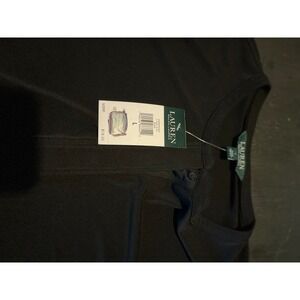 Lauren Ralph Lauren Black Button‎ Down Blouse Top Womens Size L
